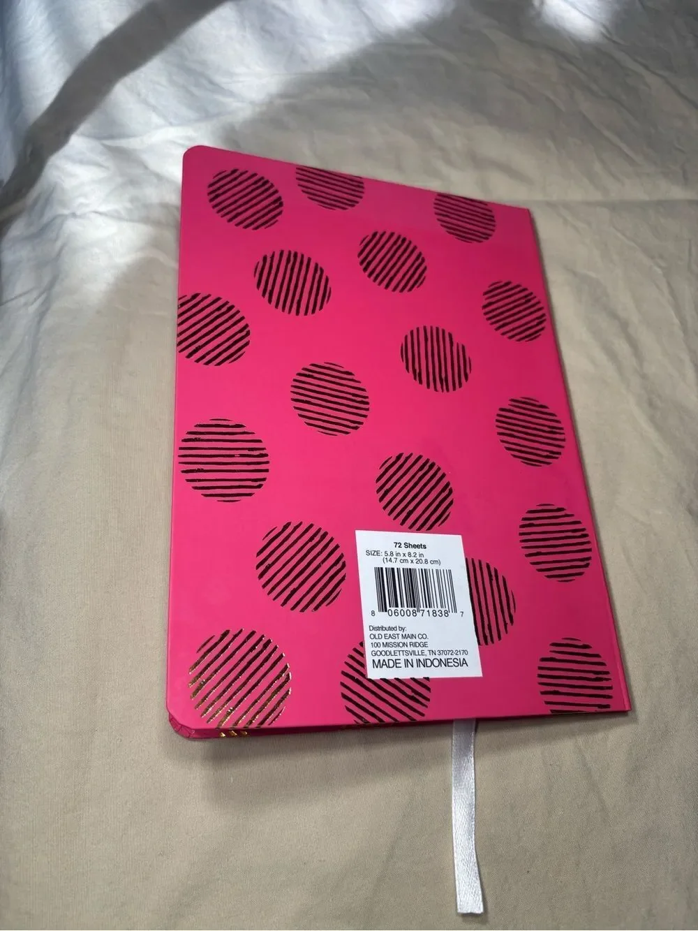 New Hot Pink Notebook with Gold Polka Dot Accents 72 Pages Journal Diary